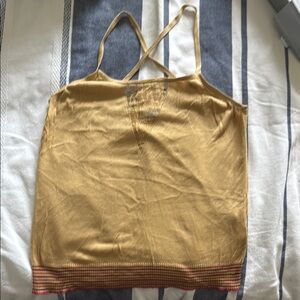 Women's Mustard Yellow Strappy Knit Top
